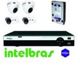 KIT DVR Intelbras HDCVI, 4 Câmeras (Uso Interno E Externo)